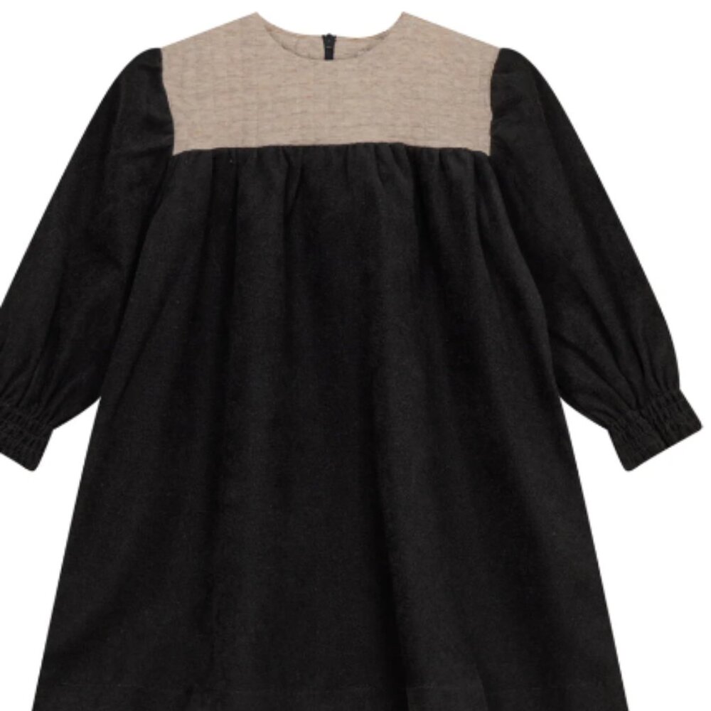 Girls Dress Corduroy Black with quilted yoke Size 7